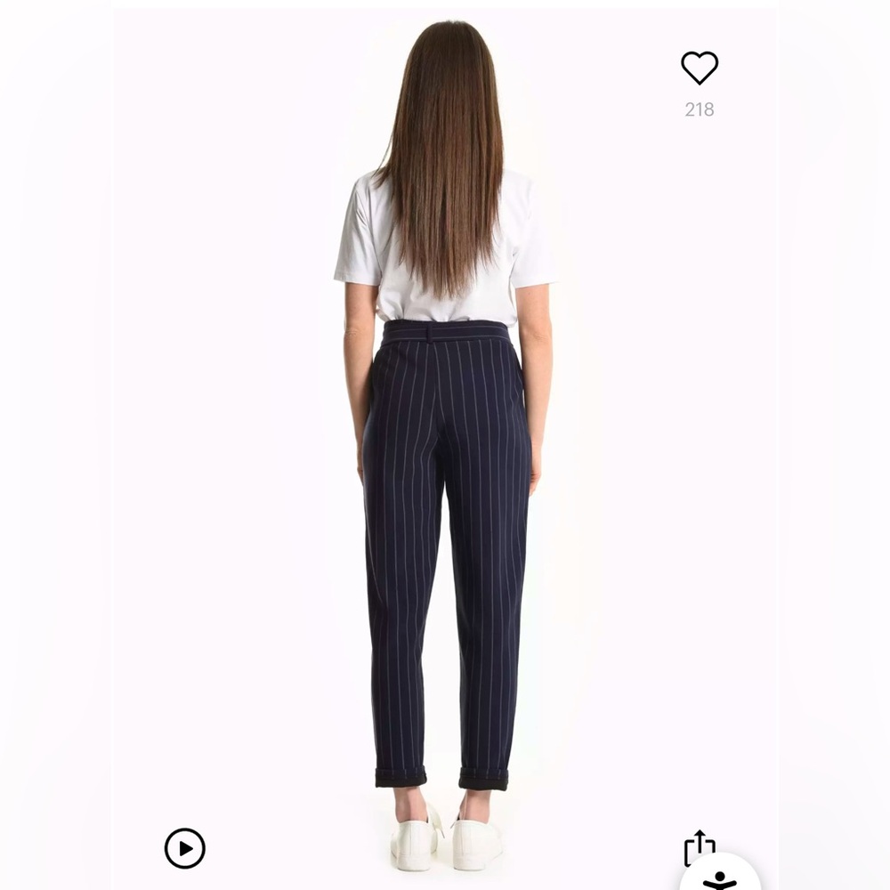 NWT Aritzia Wilfred Tie-Front (Jallade) Pant size 4 striped navy & white - Picture 2 of 12